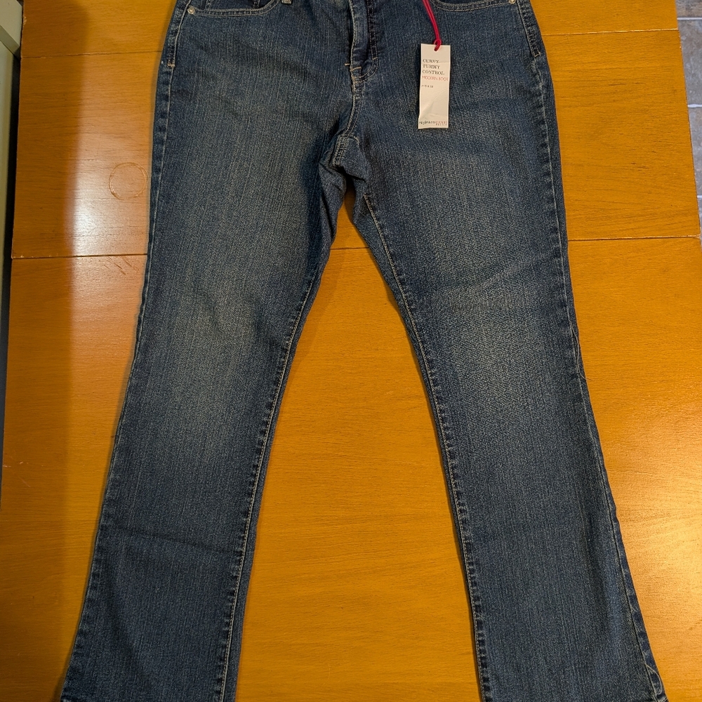 Style & Co Modern Boot Cut Jeans Size 12P Gorgeous Bling Pockets - Picture 4 of 11